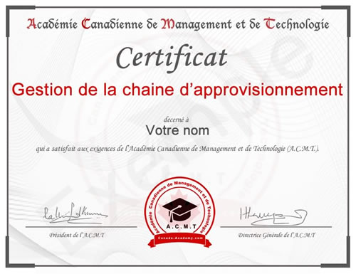 photo du certificat introduction management de l'académie canadienne de Management et de Technologie